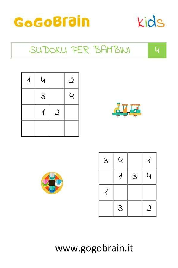Sudoku per bambini - Scheda 4