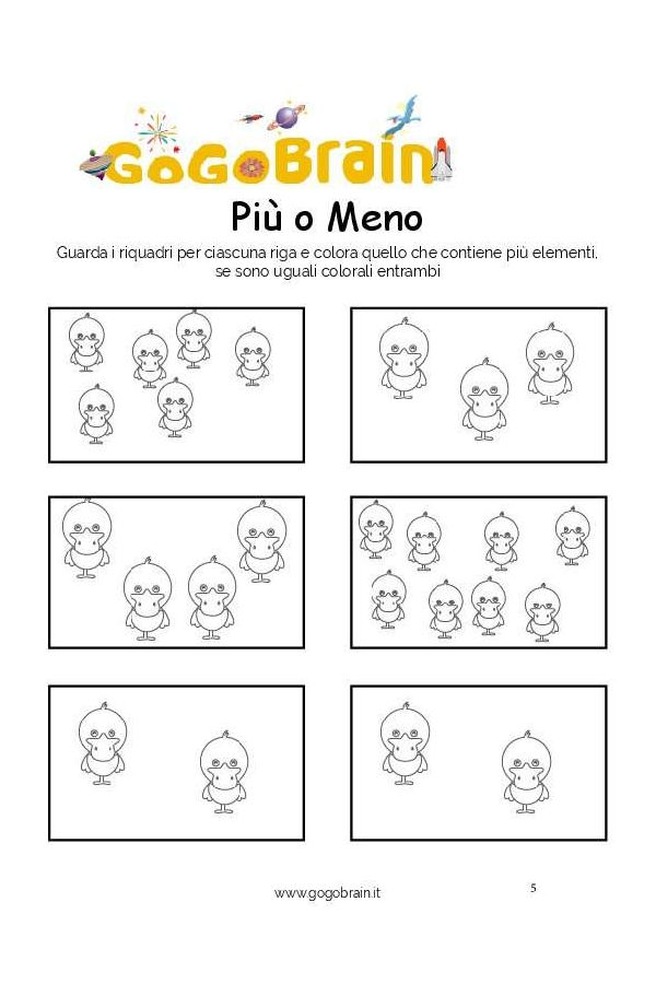 Colora le papere pi&ugrave; numerose-Scheda n. 05