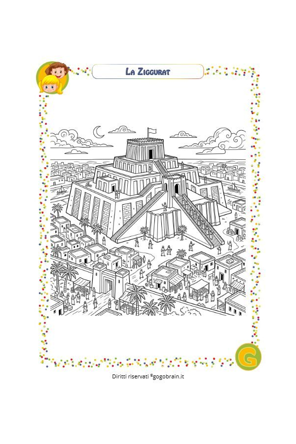 Sumeri da colorare - La Ziggurat