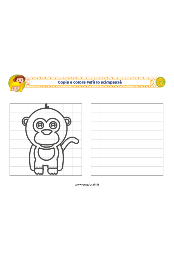 Copia e colora Fef&egrave; lo scimpanz&egrave;