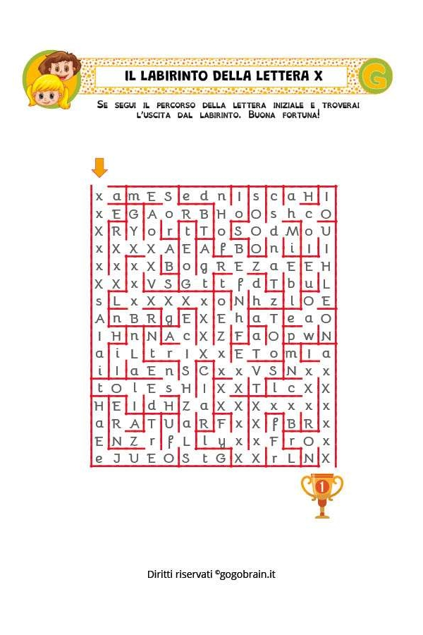 I labirinti delle lettere - Lettera X