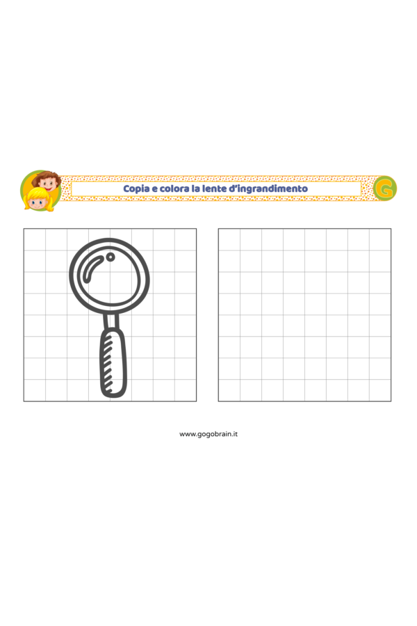 Copia e colora la lente d'ingrandimento