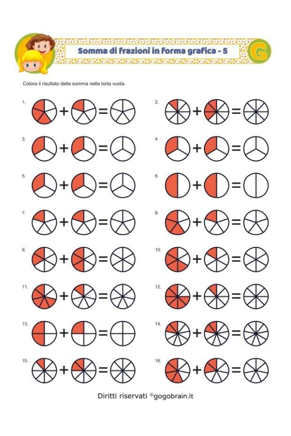 Somma di frazioni in forma grafica - 5