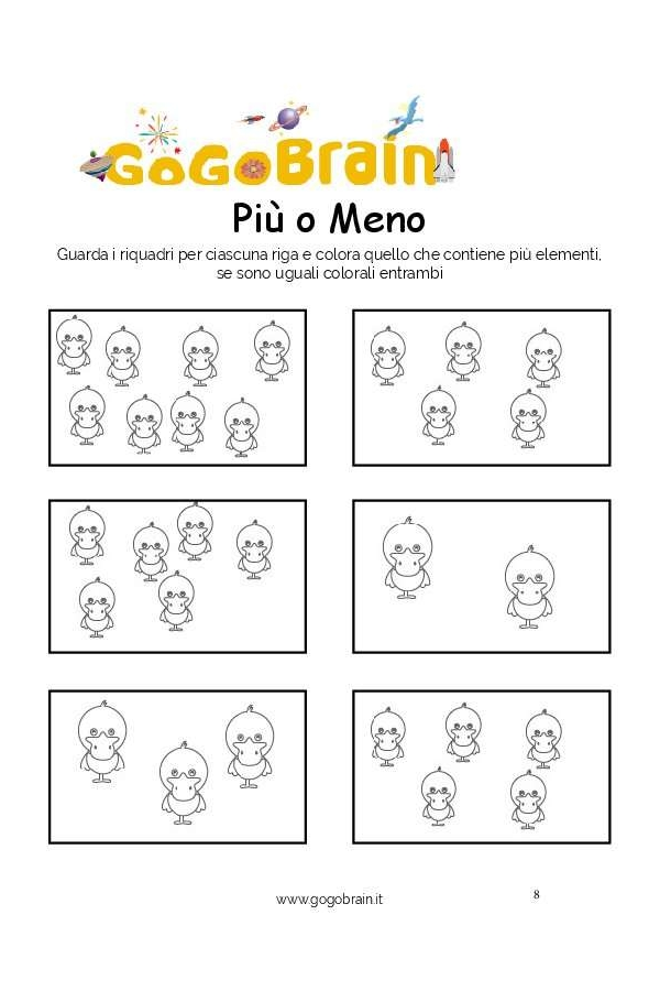 Colora le papere pi&ugrave; numerose-Scheda n. 08