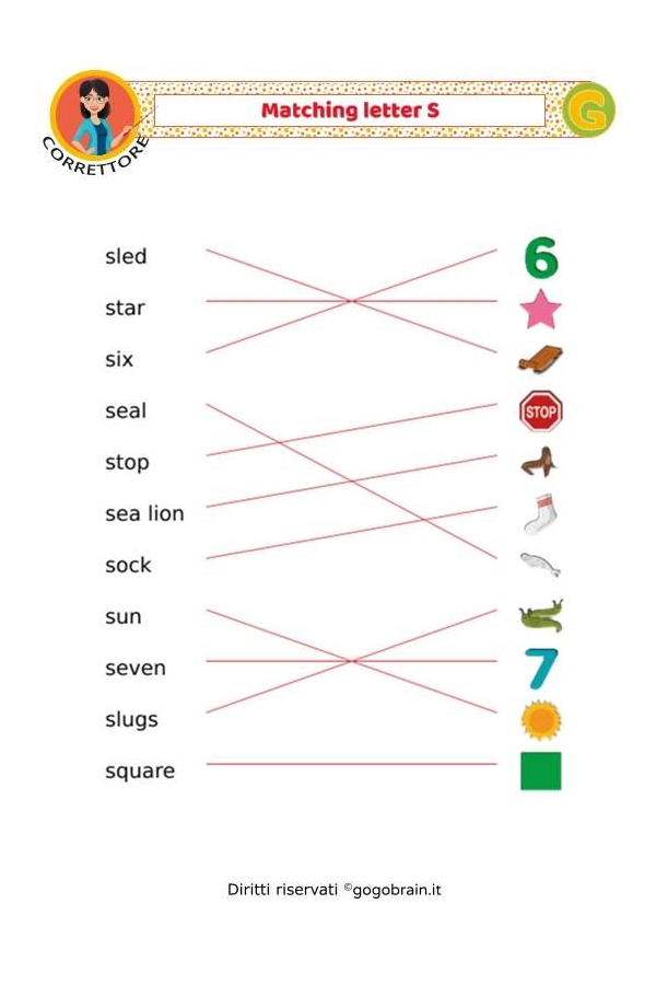 Collega i nomi alle immagini - Lettere S