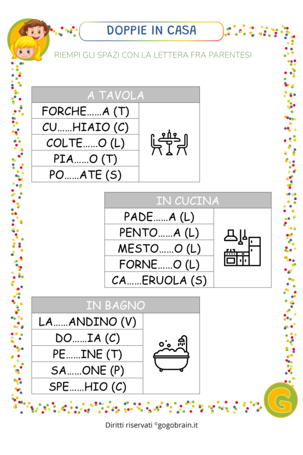 Esercitati con le doppie della casa