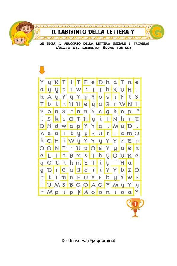 I labirinti delle lettere - Lettera Y