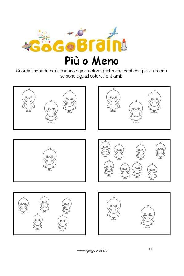 Colora le papere pi&ugrave; numerose-Scheda n. 12