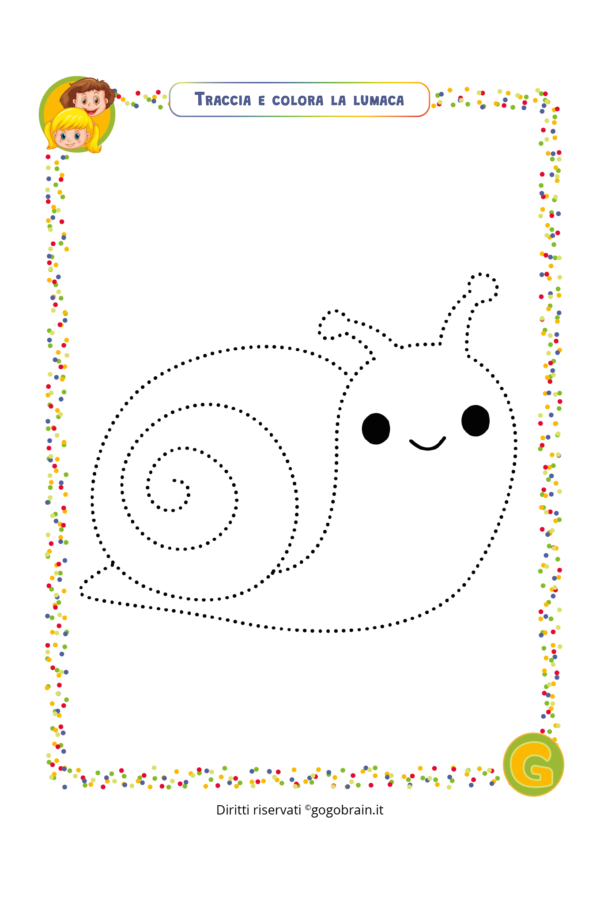 Traccia e colora la lumaca