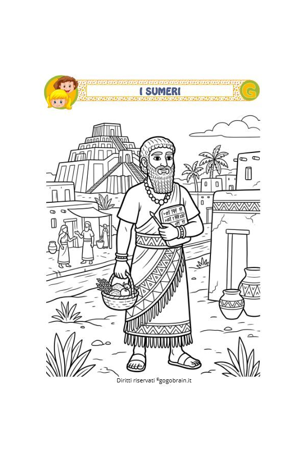 I Sumeri da colorare - Il cittadino sumero