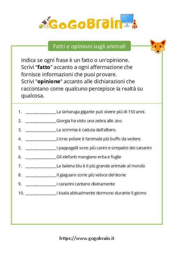 Fatti e opinioni sugli animali