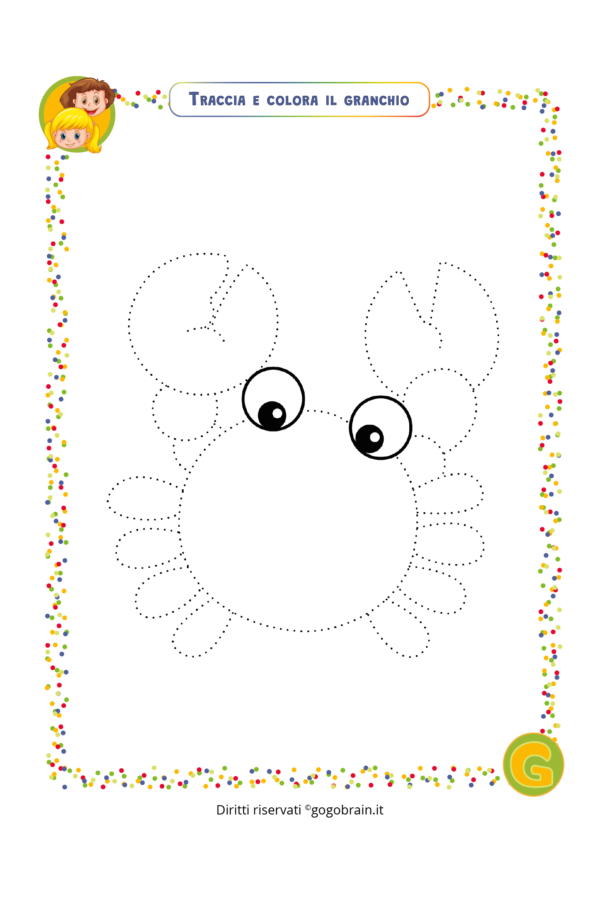 Traccia e colora il granchio