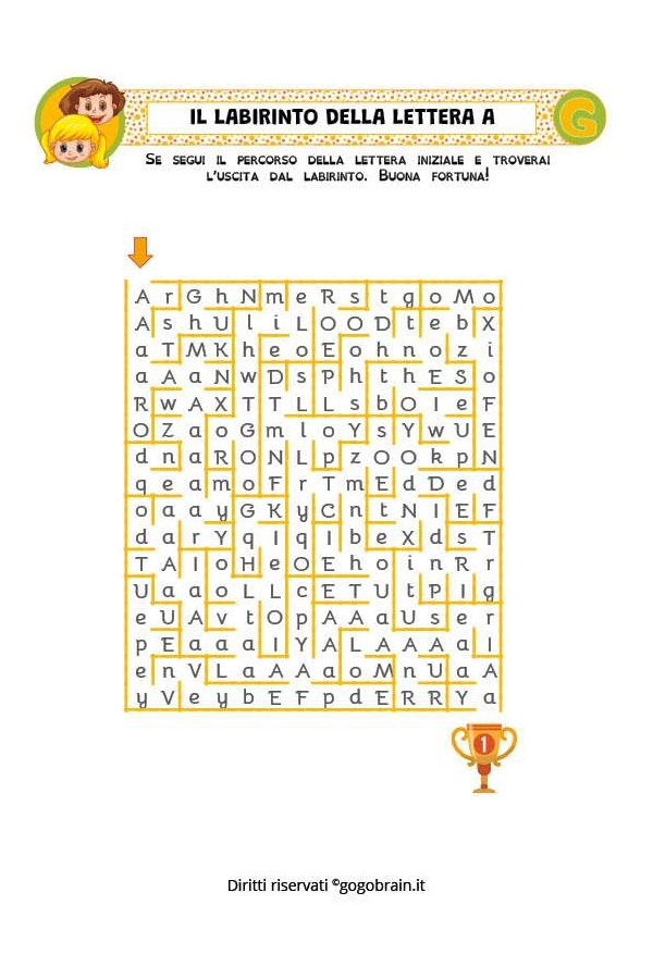 I labirinti delle lettere - Lettera A