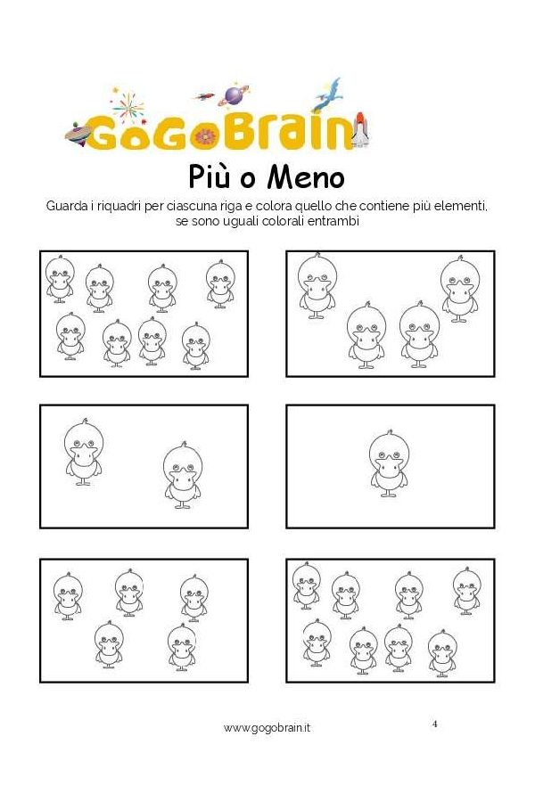 Colora le papere pi&ugrave; numerose-Scheda n. 04