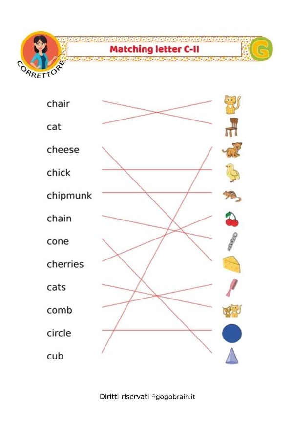 Collega i nomi alle immagini - Lettera C - II