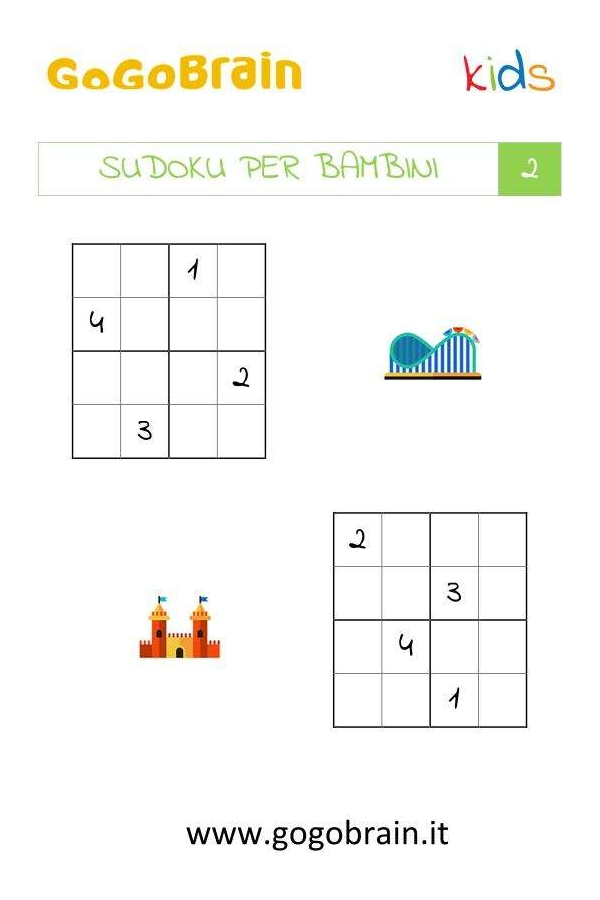 Sudoku per bambini - Scheda 2