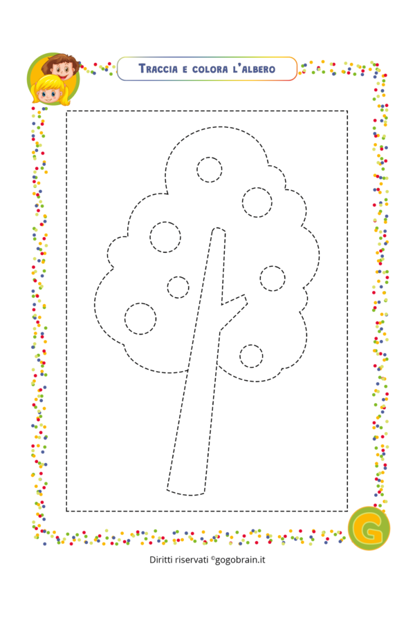 Traccia e colora l'albero