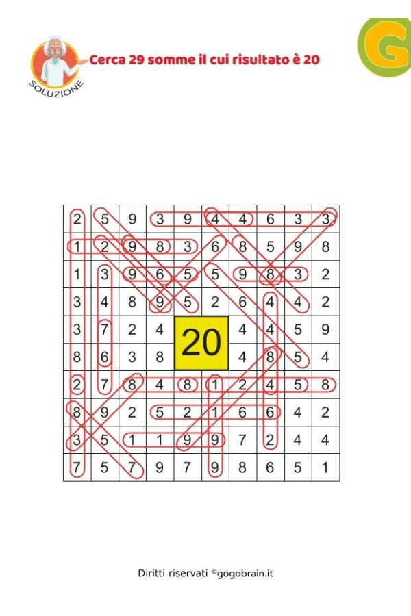 Cerca 29 somme il cui risultato &egrave; 20