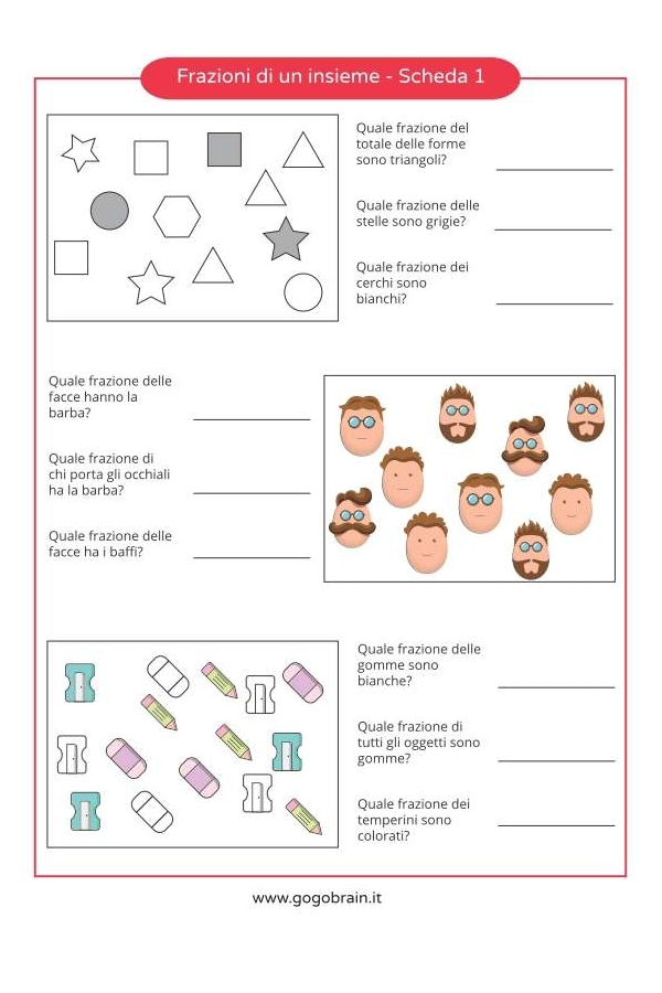 Frazioni da un insieme - Scheda 1
