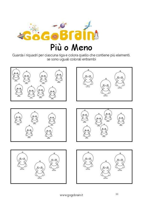 Colora le papere pi&ugrave; numerose-Scheda n. 11