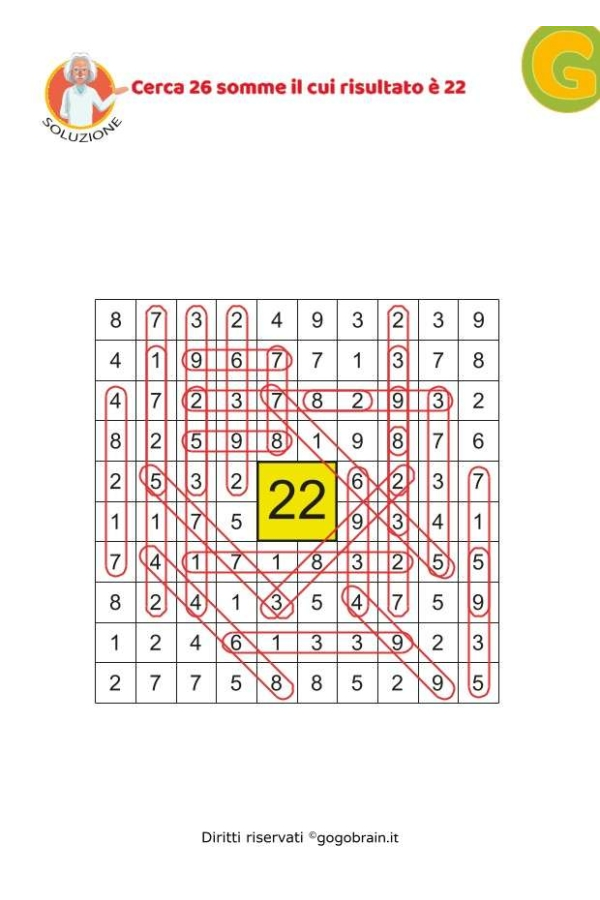 Cerca 26 somme il cui risultato &egrave; 22