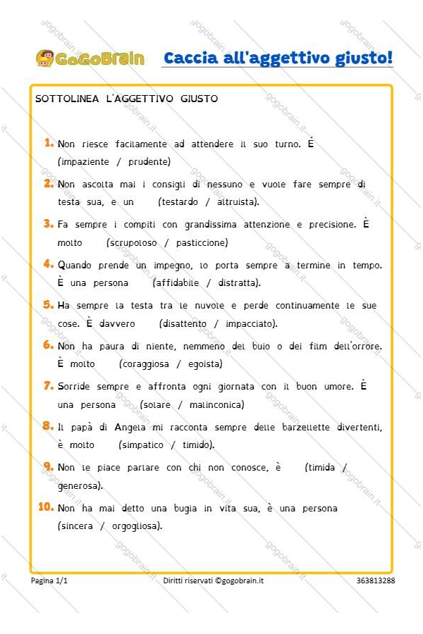 Caccia all'eggetivo giusto