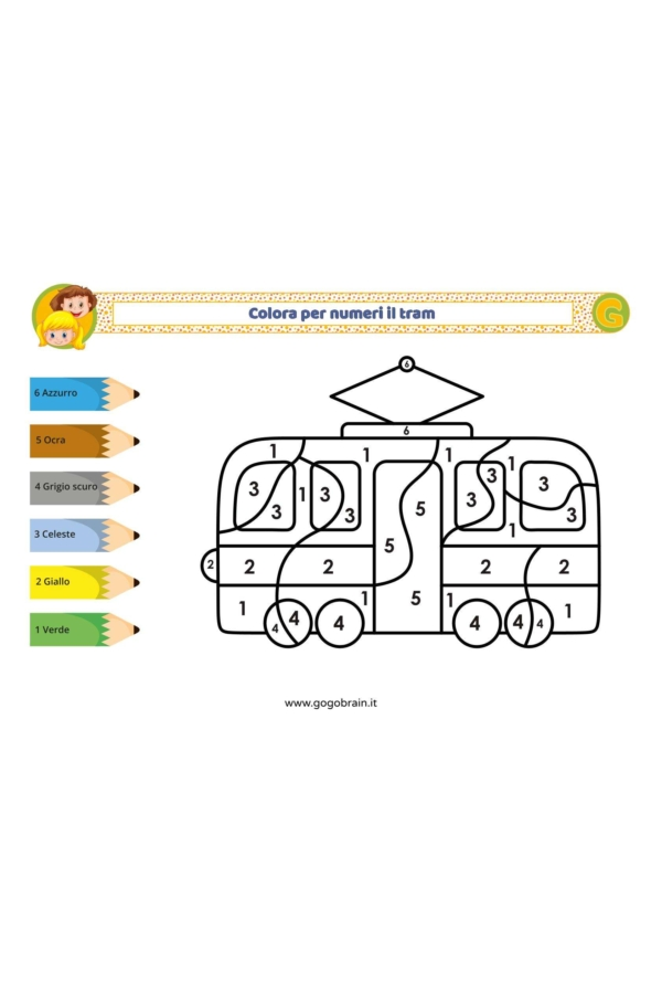 Colora per numeri il tram