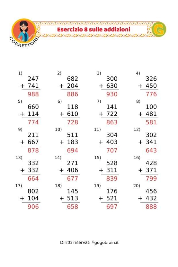 Addizioni 8