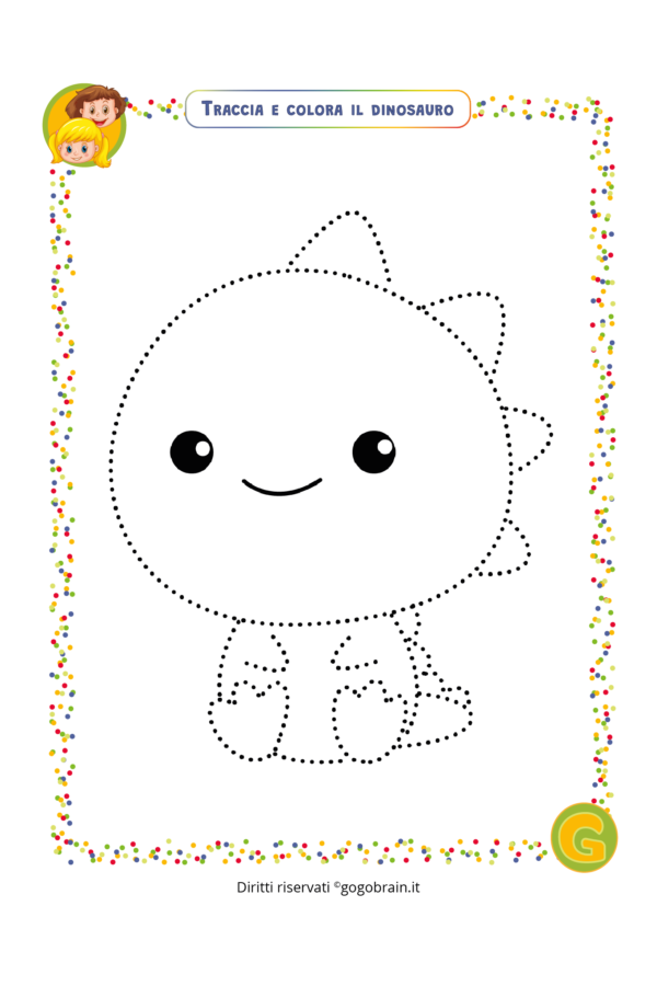 Traccia e colora il dinosauro