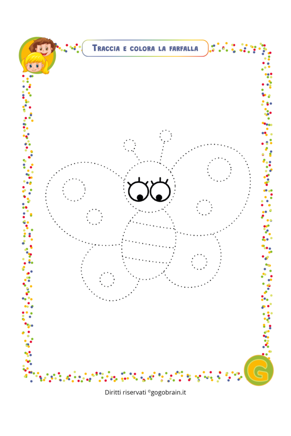 Traccia e colora la farfalla