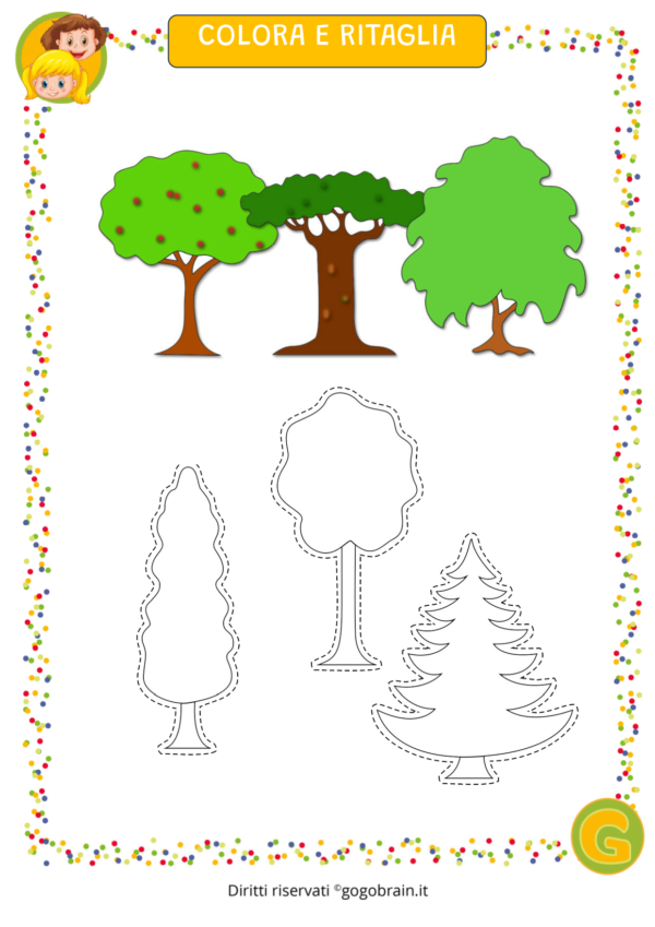 Colora e ritaglia gli alberi