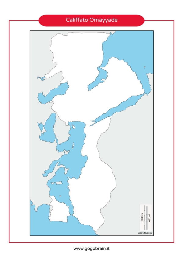 Cartina muta del Califfato degli Omayyadi