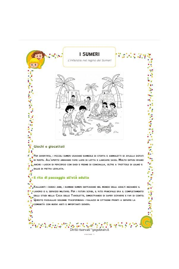 I Sumeri - L'infanzia e l'educazione