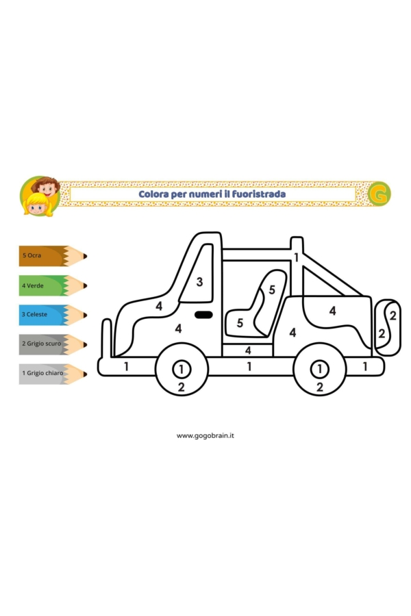 Colora per numeri il fuoristrada