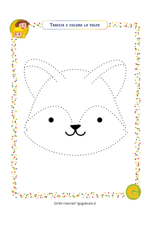 Traccia e colora la volpe