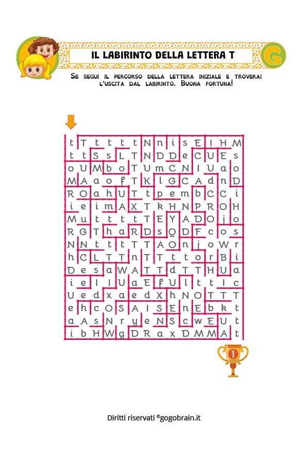 I labirinti delle lettere - Lettera T