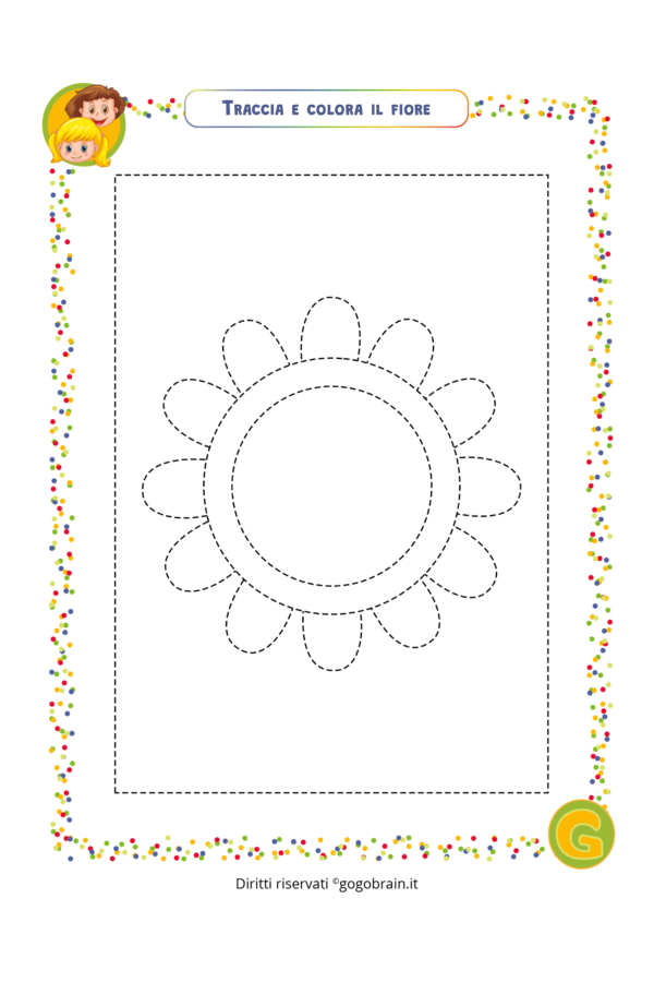 Traccia e colora il fiore