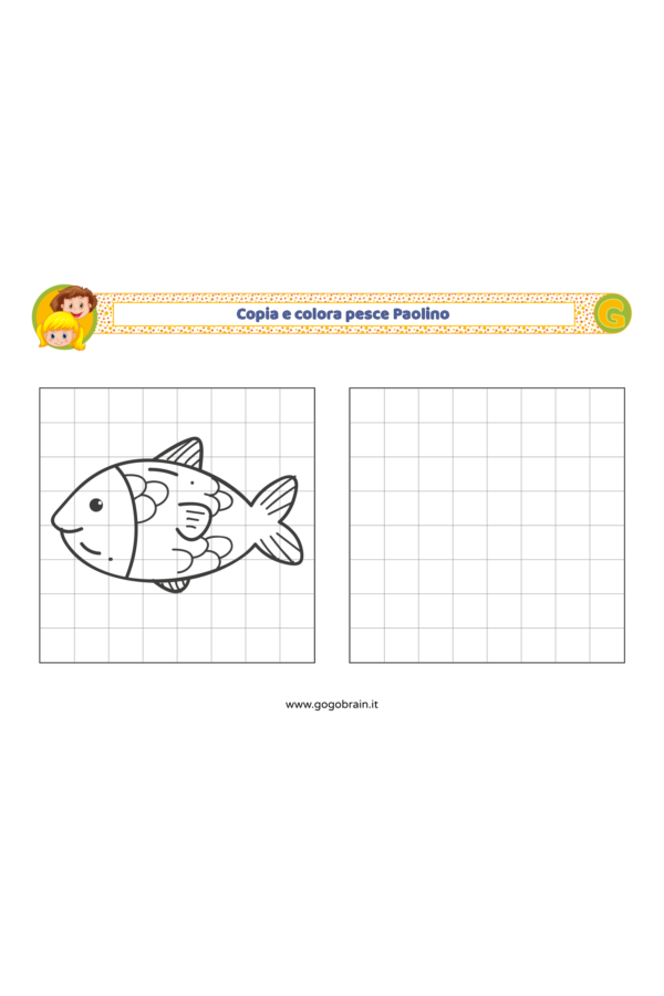 Copia e colora il pesce Paolino