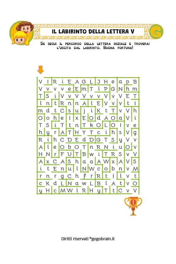 I labirinti delle lettere - Lettera V