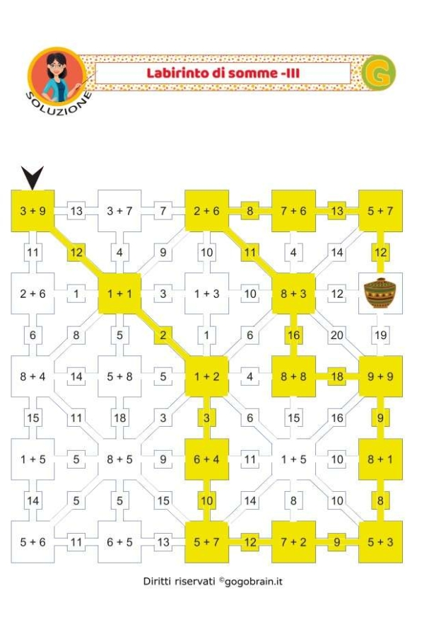 Labirinto di somme - Schema 3