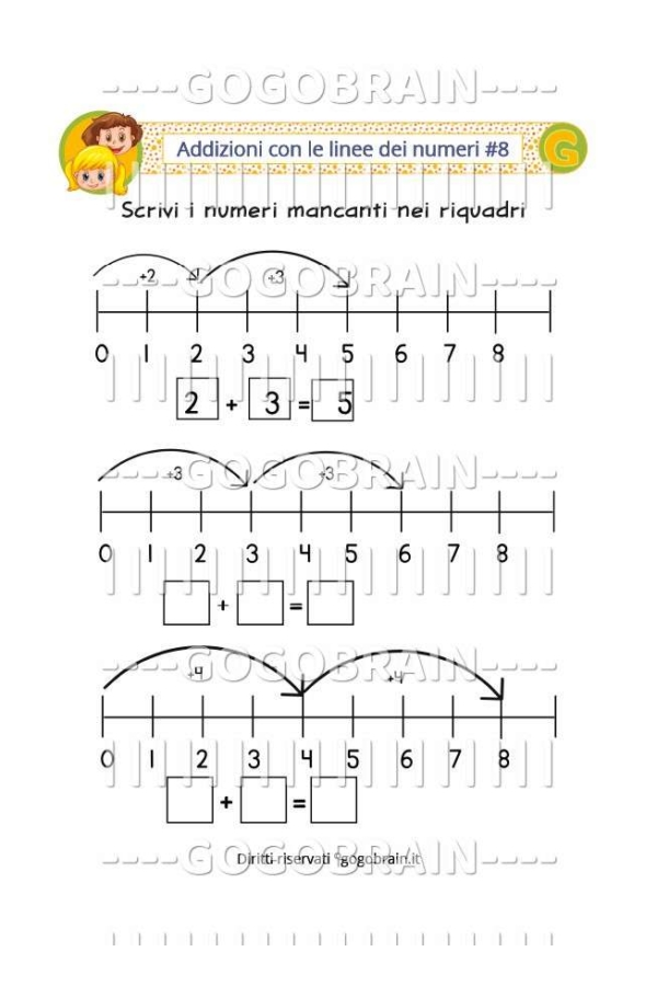 Addizioni con le linee dei numeri #8