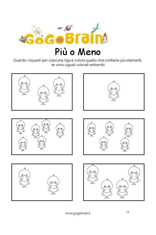 Colora le papere pi&ugrave; numerose-Scheda n. 13