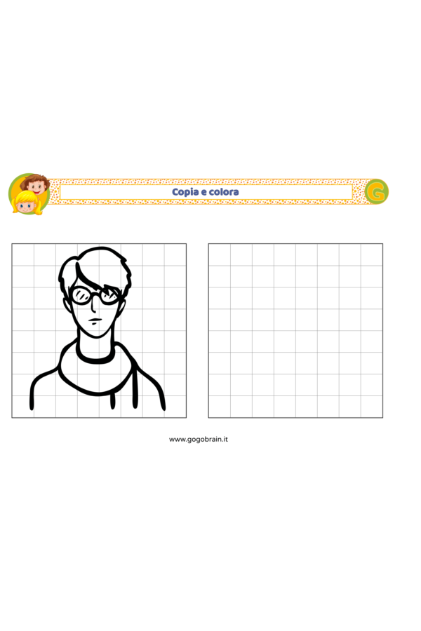 Copia e colora il ritratto di uomo