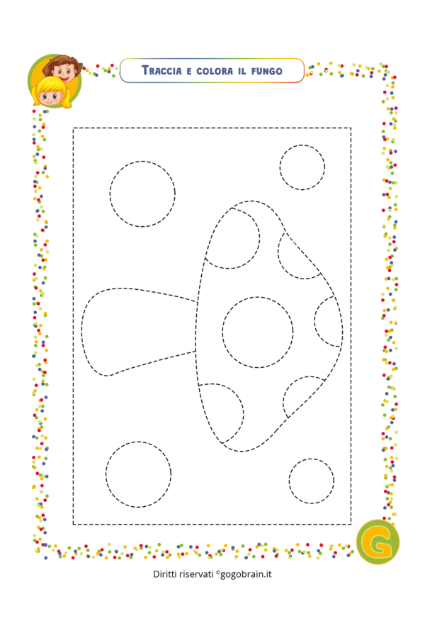 Traccia e colora il fungo